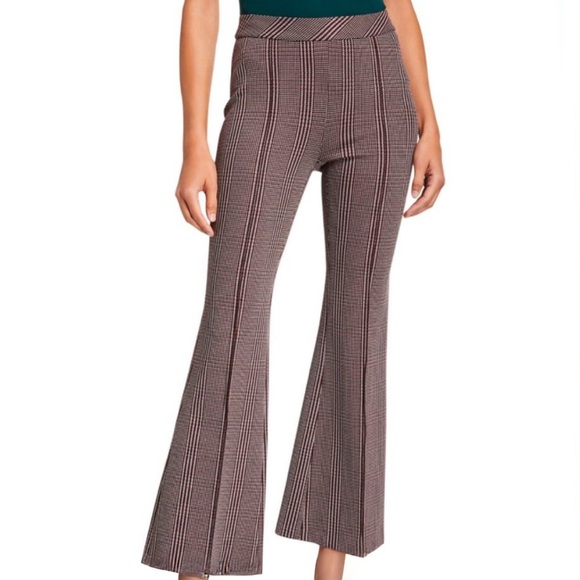 Rosetta Getty Pants - ROSETTA GETTY Pull On Cropped Flare Trousers in Plaid Size XS